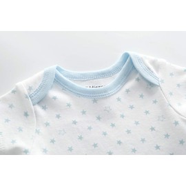 Kiddiezoom Baby Bodysuit Pants, Toddler Jumpsuit Set, Outfits for Boys and Girls Cotton Caps, Scratch Mittens - Pack of 5 sky blue bodysuits, size: 74