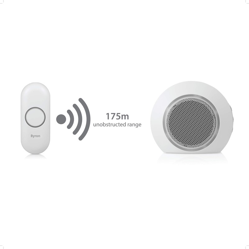 Byron DBY-23522UK Wireless Plug in Doorbell Set, 175 m Range,