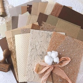 runrayay Morandi Handmade Scrapbook Paper, Craft Textured Paper, A5 Sheet, Mesh Fabric, Mulberry Special Paper, Mix for Scrapbooking Junk Journal, 5.8 x 8.2 Inches, Pack of 30