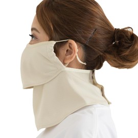 [YAKeNU UV CUT MASK] Sun Protection Face Cover, Yakenu Soochu Cool (Snap Type), beige