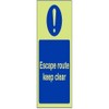 V Safety Glow In The Dark Escape Route Keep Clear