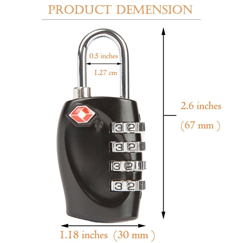Aspensport TSA Lock, Travel, Luggage, Suitcase, Cable Lock, Combination Lock