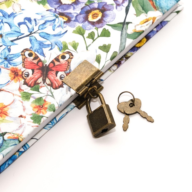 Secret Pigna Nature Flowers Notebook - White