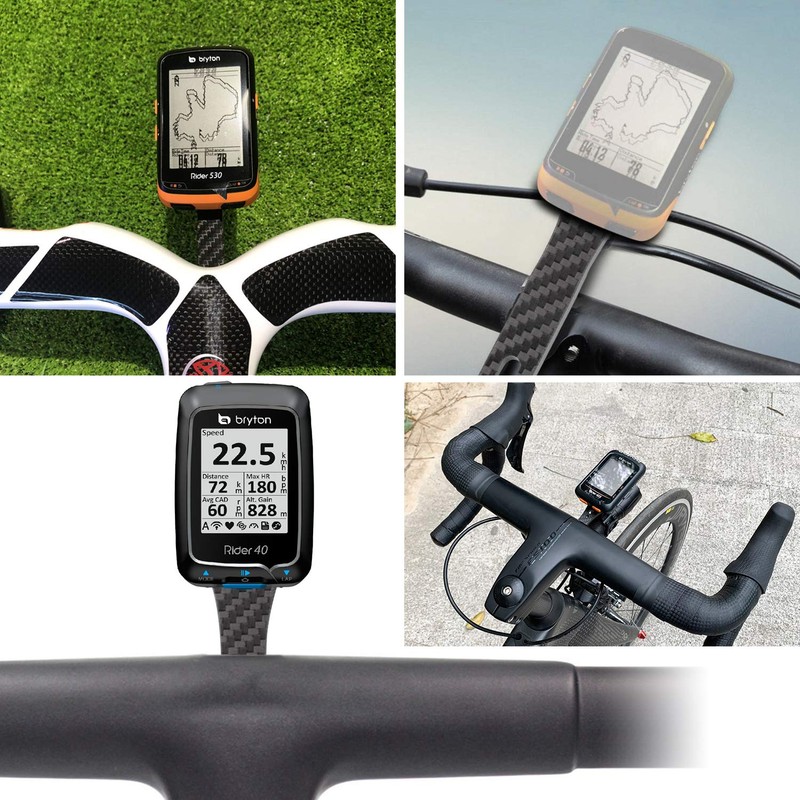 Carbon Fibre Integrated Bicycle Computer GPS Mount for Wahoo, Garmin,
