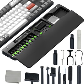 Keyboard Cleaning Kit, 22 in 1 Keyboard Cleaning Brush Set, Electronic Device Clean Tool for Camera, Earbud, PC Monitor, TV Tablet, Screens (Black)