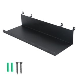 XQZMD Floating Shelves, Black Floating Shelves for Acoustic Panels, 6.77inch Wall Mounted Shelves Set, Picture Shelf Ledge, Carbon Steel for Living Room Kitchen Bedroom (9.9x3.9 inch)