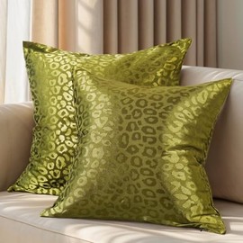 YANIBEST Pack of 2 Decorative 18x18 inch Throw Pillow Covers Leopard Print Pillow Covers Modern Farmhouse Christmas Home Decor for Sofa Living Room Couch Bed