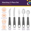 Special Supplies Adaptive Utensils 5-Piece Set Non-Weighted, Non-Slip Handles for