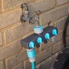Flopro Four Way Tap Garden Hose Connector, Blue
