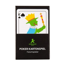 AMPELMANN Poker Card Game, International Picture, 52 Sheets + 3 Jokers, False Player Coloured