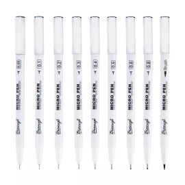 Bianyo Archival Ink Micro Pens, fineliner, graphic, Waterproof pens set of 9