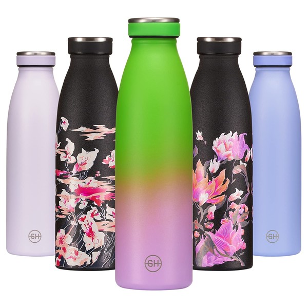 GH Bottle, Stainless Steel, 500 ml, Lime Lilac Reusable Vacuum