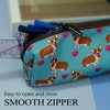 LParkin Corgi Dogs Students Super Large Capacity Canvas Pencil Case