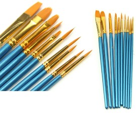 10 Artists Paint-Brushes, 18-21cm Paint Brushes, For Watercolour Acrylic & Oil Painting