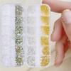 2 Boxes 12 Grids Multi-Shaped Gold Silver Gemstones for Nail