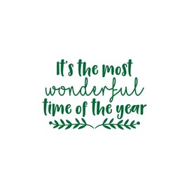 Vinyl Wall Art Decal - It's The Most Wonderful Time of The Year - 17" x 25" - Trendy Christmas Song Quote for Home Living Room Front Door Coffee Shop Store Seasonal Decoration Sticker