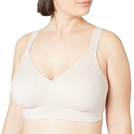 SUSA Milano Women's Minimiser Bra without Underwire, Women's Bras with Minimiser Cut, Optically Smallens the Breasts, with Soft Cups and Powerlace Lace, nude