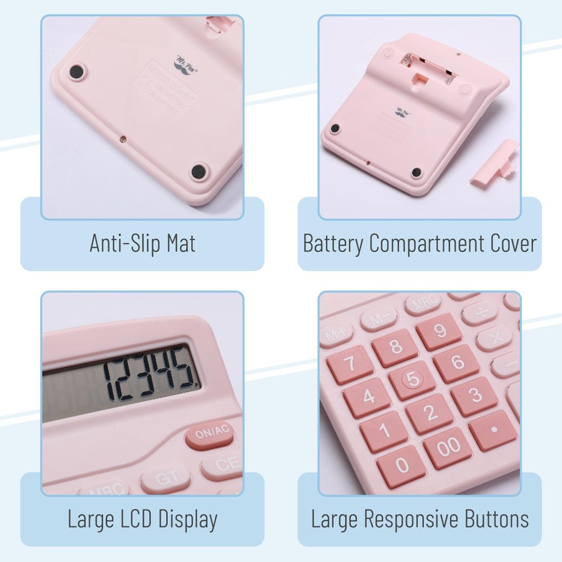 Mr. Pen- Calculator, Pink, Calculators Large Display, Standard Function Calculator,