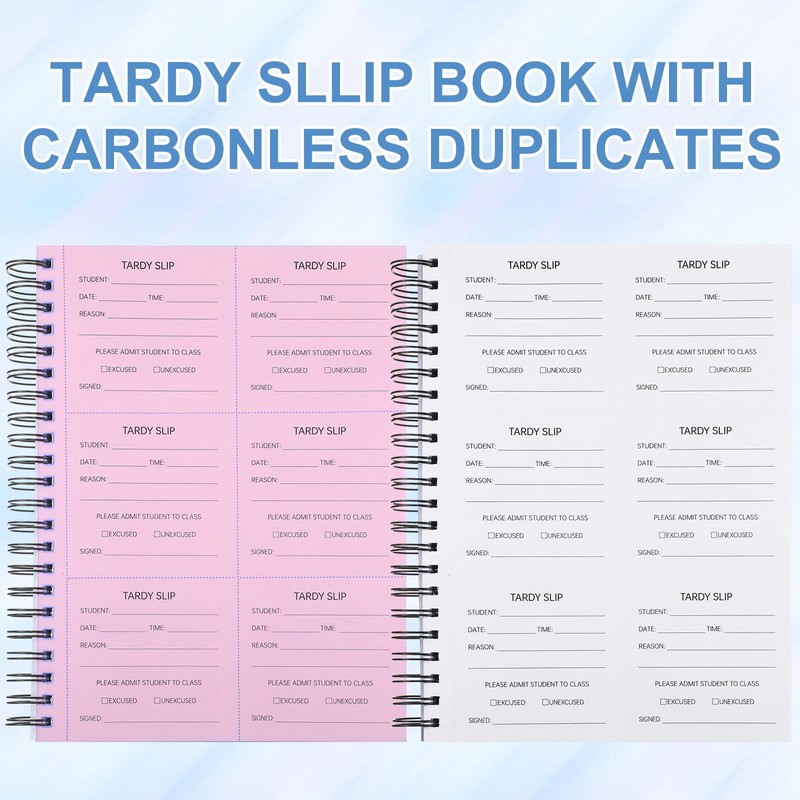 Dunzoom 1 Pack Tardy Slip Book with Carbonless Duplicates 3.5