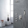 Bostingner Shower Body Spray Jets, Brushed Nickel Brass Square Shower