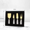 Marble Cheese Knife Set of 4 Gold Marble Handle Butter
