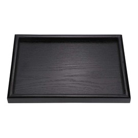 Wooden Tea Tray,Rectangular Black Solid Wood Tea Coffee Snack Fruit Dessert Plate Tray(30 * 20 * 2cm)