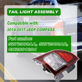 Lochnchn Tail Lights Compatible with JEEP Compass 2014-2017 Rear LED Taillights Assembly Right Passenger Side Tail Lamp