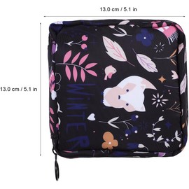 Bolsa de Almacenamiento de Toallas Sanitarias de Nailon 4 Piezas Estampado Variado, Cierre Suave, para Viaje y Trabajo, Cabe en Mochila o Bolso Estilo Aleatorio