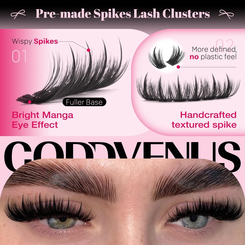 Pre-made Spikes Lash Clusters for DIY Cluster Eyelash Extensions