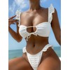 SOLY HUX Women's Ruffle Trim Tie Front Bikini Set Bathing