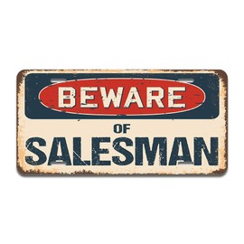SignMission Beware of Salesman Aluminum License Plate | License Plate 12" X 6" Fits Any Car, Truck, SUV, RV, or Trailer | Made in The USA