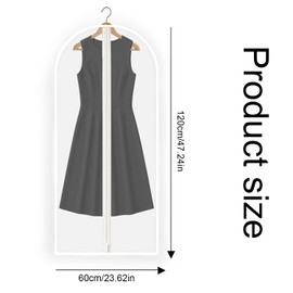 ALLY-MAGIC Kleidersack, 60 x 120cm Transparent Anzugtasche Kleidersäcke, Wasserdichte und Mottensichere Kleidersäcke mit Reißverschluss, Kleiderhüllen für Longuette Anzüge Jacken Mänte E21-YFFCD