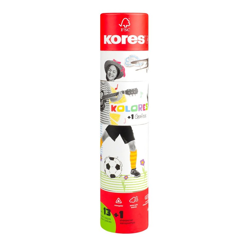 Kores - Kolores, 12 Triangular Shape Colouring Pencils - Twist
