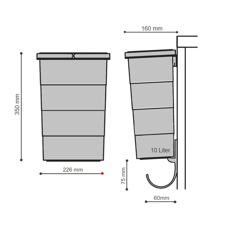 Hailo Multifunctional Bin 1220355 | ReadyBin 13 Litres | with