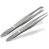 Solingen Professional Tweezers Set Hair Plucking Tweezers 2-Piece Pointed Slanting