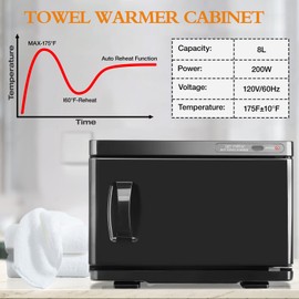 LKT COBTAC Hot Towel Warmer,Medium Towel Warmer Cabinet,Spa Hot Towel Caddy for Facial (8L Capacity)