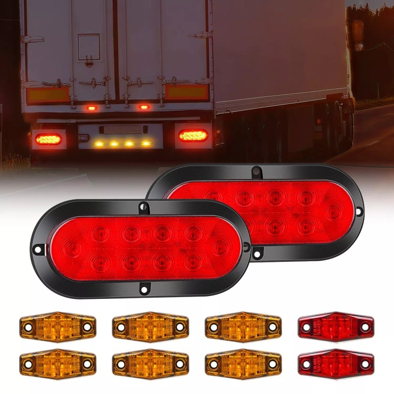 Nilight LED Trailer Light Kit 6 Inch Oval Stop Turn