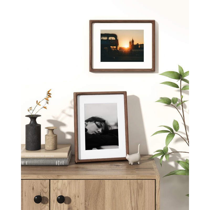 RICHFOCUS 8.5x11 Picture Frame USA-Sourced Natural Walnut Solid Wood Photo