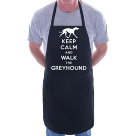 Print4U Dog Lover Keep Calm Greyhound BBQ Cooking Funny Novelty Apron Black