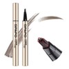Liquid Eyebrow Pencil- Multifunctional Waterproof Brow Pen Hairline Pen, Split Design, Longwearing, Smudge-proof for Creates Wild Eyebrows with Distinct Roots（#01 Gray Brown）