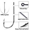 9KM DWLIFE Baitholder Fishing Hooks 50Pcs Double Barbs Worm Hook