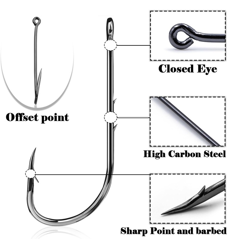 9KM DWLIFE Baitholder Fishing Hooks 50Pcs Double Barbs Worm Hook