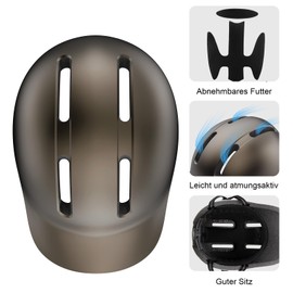 KINGLEAD Urban Commuter Bicycle Helmet, Stylish Bicycle Helmet Men and Women for Cycling Trekking City Scooter Men Adjustable