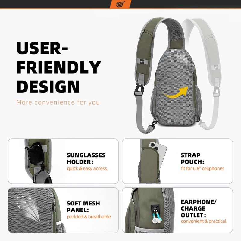 SKYSPER Sling Bag RFID Crossbody Sling Backpack Cross Body Shoulder