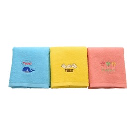 kosugizen SV-241-3 Home Life Face Towel (Toilet) 13.4 x 31.5 inches (34 x 80 cm), Set of 3 Patterns, 3 Colors