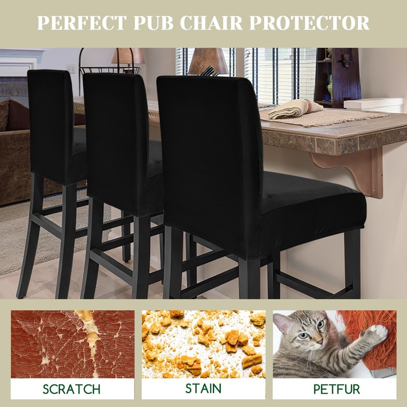 GOSTADY Bar Stool Covers Set of 4, Waterproof Barstool Seat