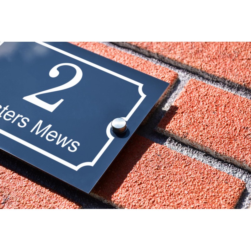 Badgemaster Modern Anthracite House Number Sign Plaque Stainless Steel Standoffs