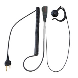 Motorola Compatible Income Earphone Microphone (Compatible with Specific Small Power Transceiver 2 Pin Plug for YaES/Standard) HG Curl Cord Open On-Ear Type for MS-50 MS-80 FTH-50 FTH-80 IC-4008