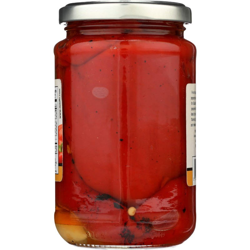DeLallo Roasted Red Peppers w/Garlic, 12-Ounce Jars (Pack of 12)