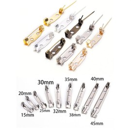50 Stück Broschennadeln, 35mm Safety Pin Sichere, Metall Broschen Sicherheitsnadel, Anstecknade Brooch Pins für DIY Crafts Schmuck Kunsthandwerk Abzeichen Corsagen,Silber